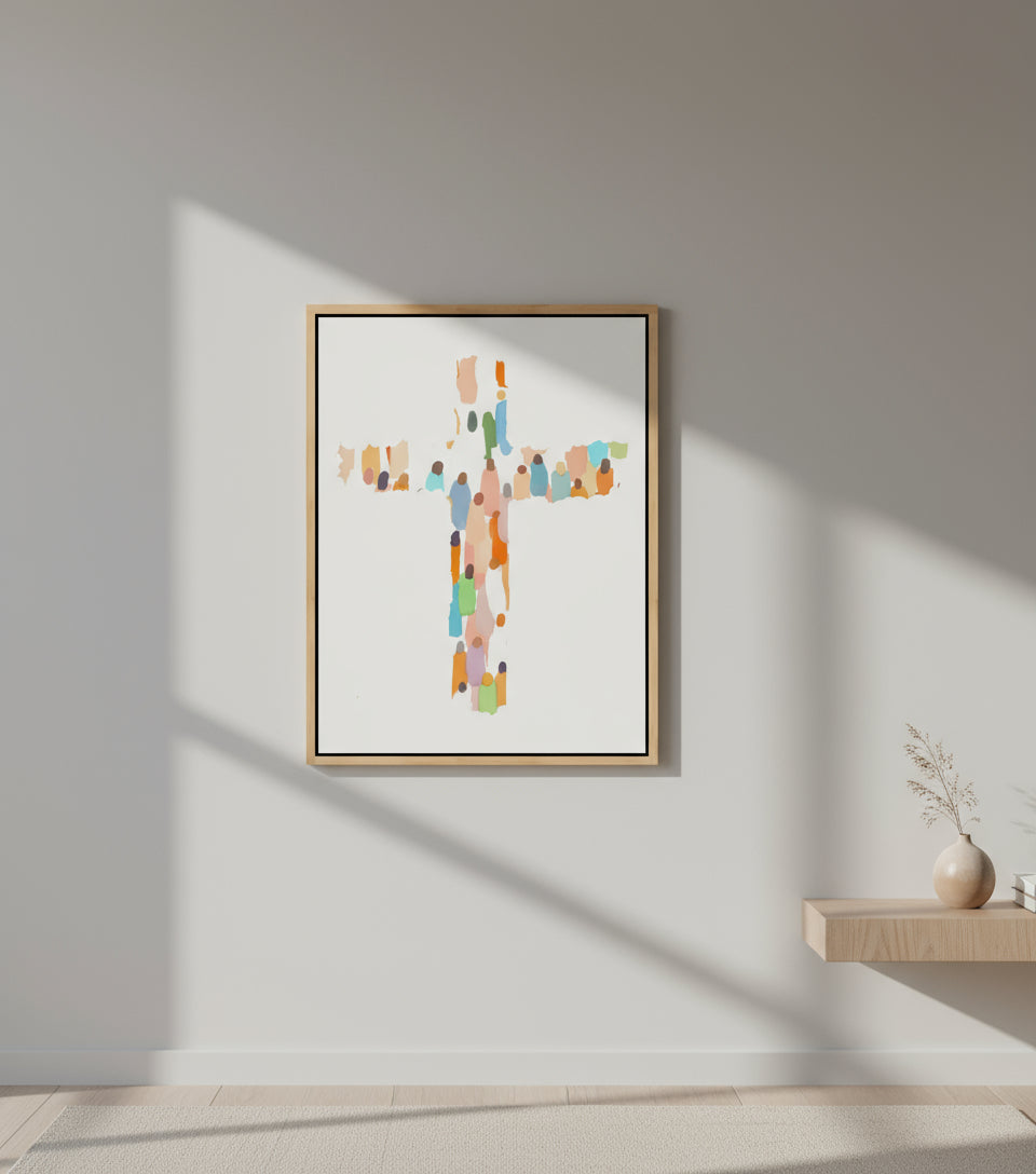 Modern Minimalist Cross – Contemporary Faith Canvas Wall Art | FaithfulPrints