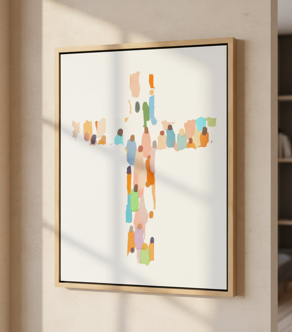 Modern Minimalist Cross – Contemporary Faith Canvas Wall Art | FaithfulPrints