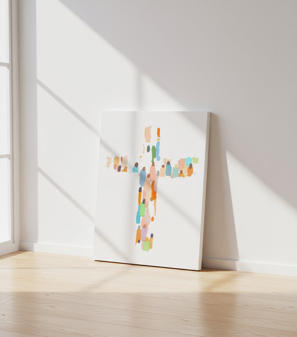 Modern Minimalist Cross – Contemporary Faith Canvas Wall Art | FaithfulPrints