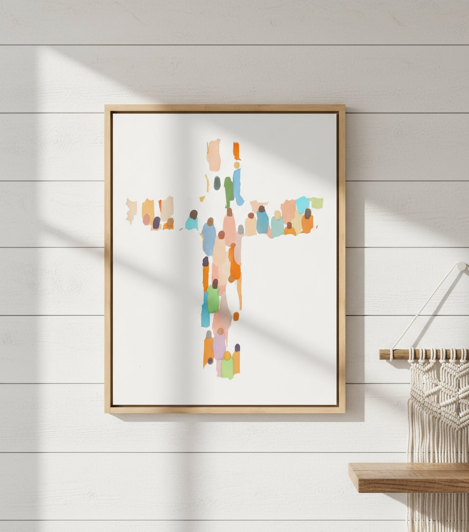 Modern Minimalist Cross – Contemporary Faith Canvas Wall Art | FaithfulPrints
