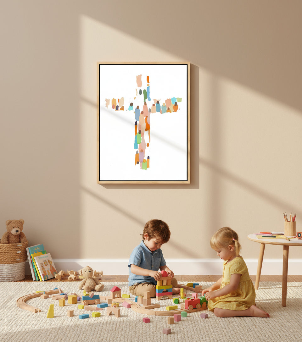 Modern Minimalist Cross – Contemporary Faith Canvas Wall Art | FaithfulPrints