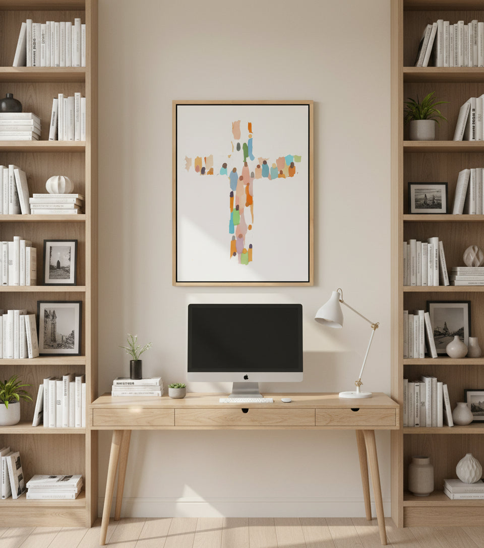 Modern Minimalist Cross – Contemporary Faith Canvas Wall Art | FaithfulPrints