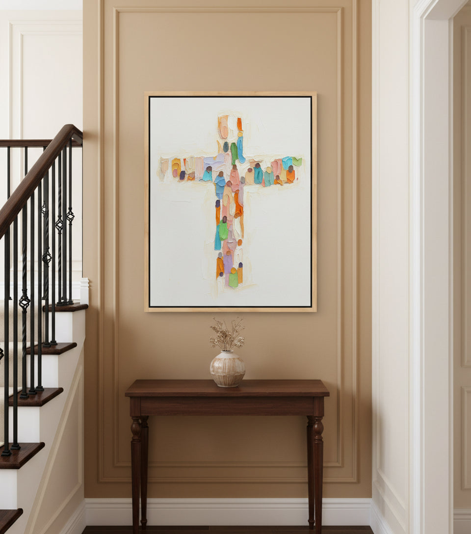 Modern Minimalist Cross – Contemporary Faith Canvas Wall Art | FaithfulPrints