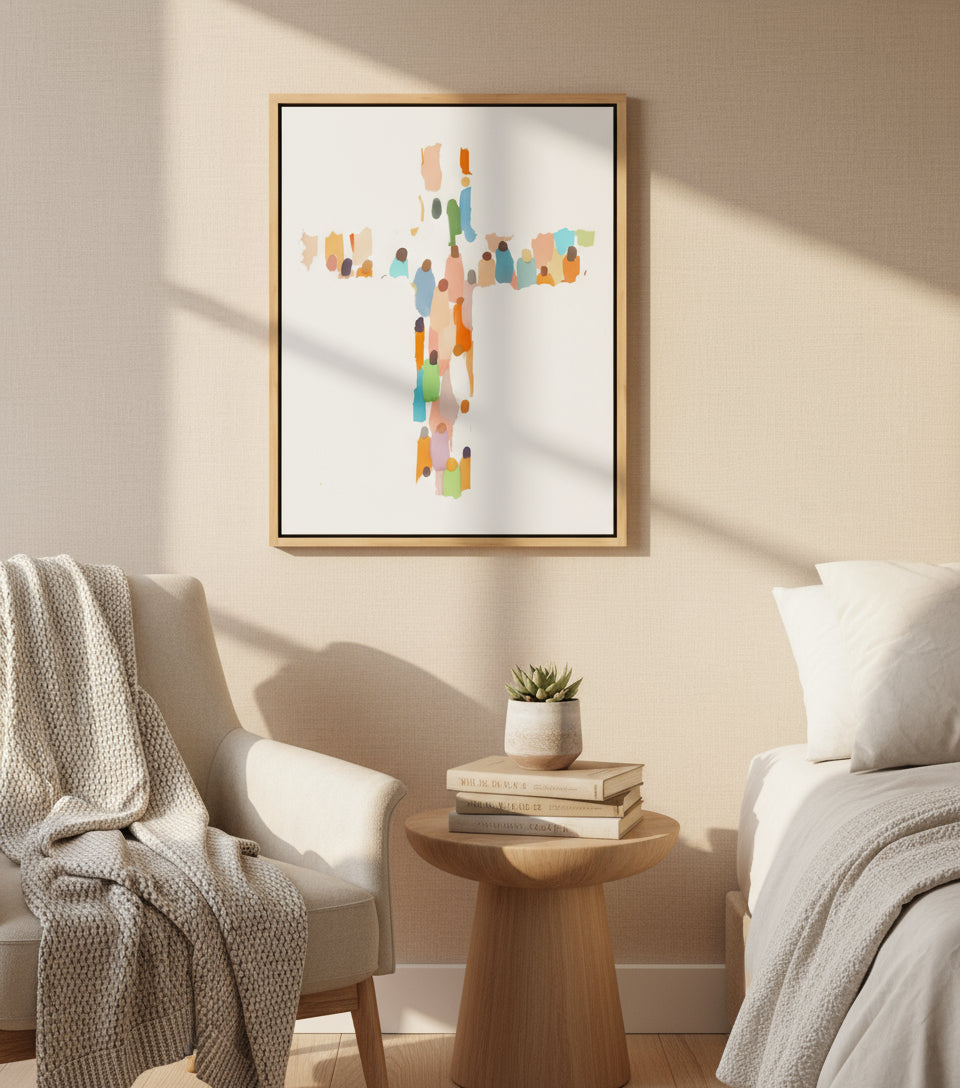 Modern Minimalist Cross – Contemporary Faith Canvas Wall Art | FaithfulPrints