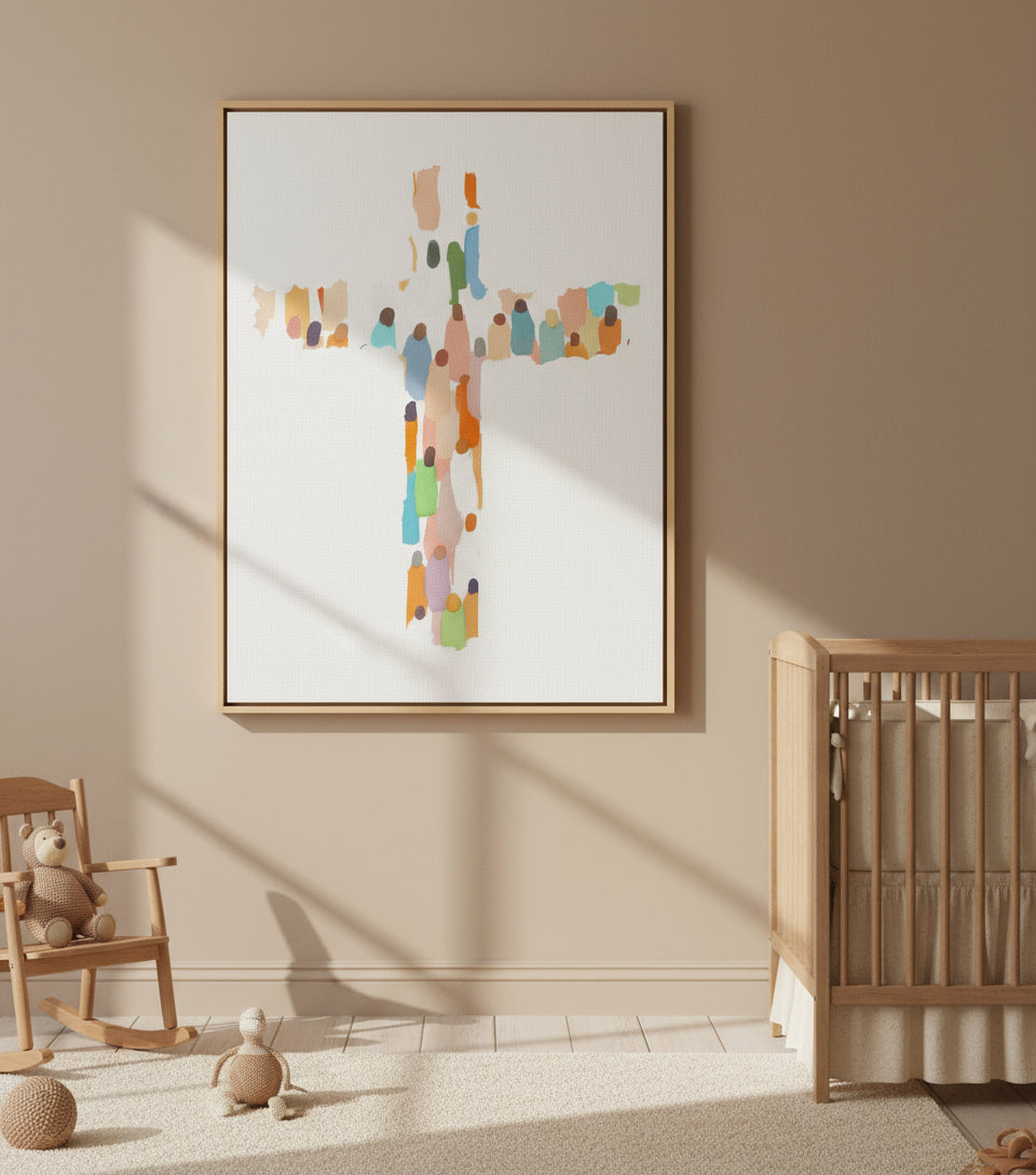 Modern Minimalist Cross – Contemporary Faith Canvas Wall Art | FaithfulPrints