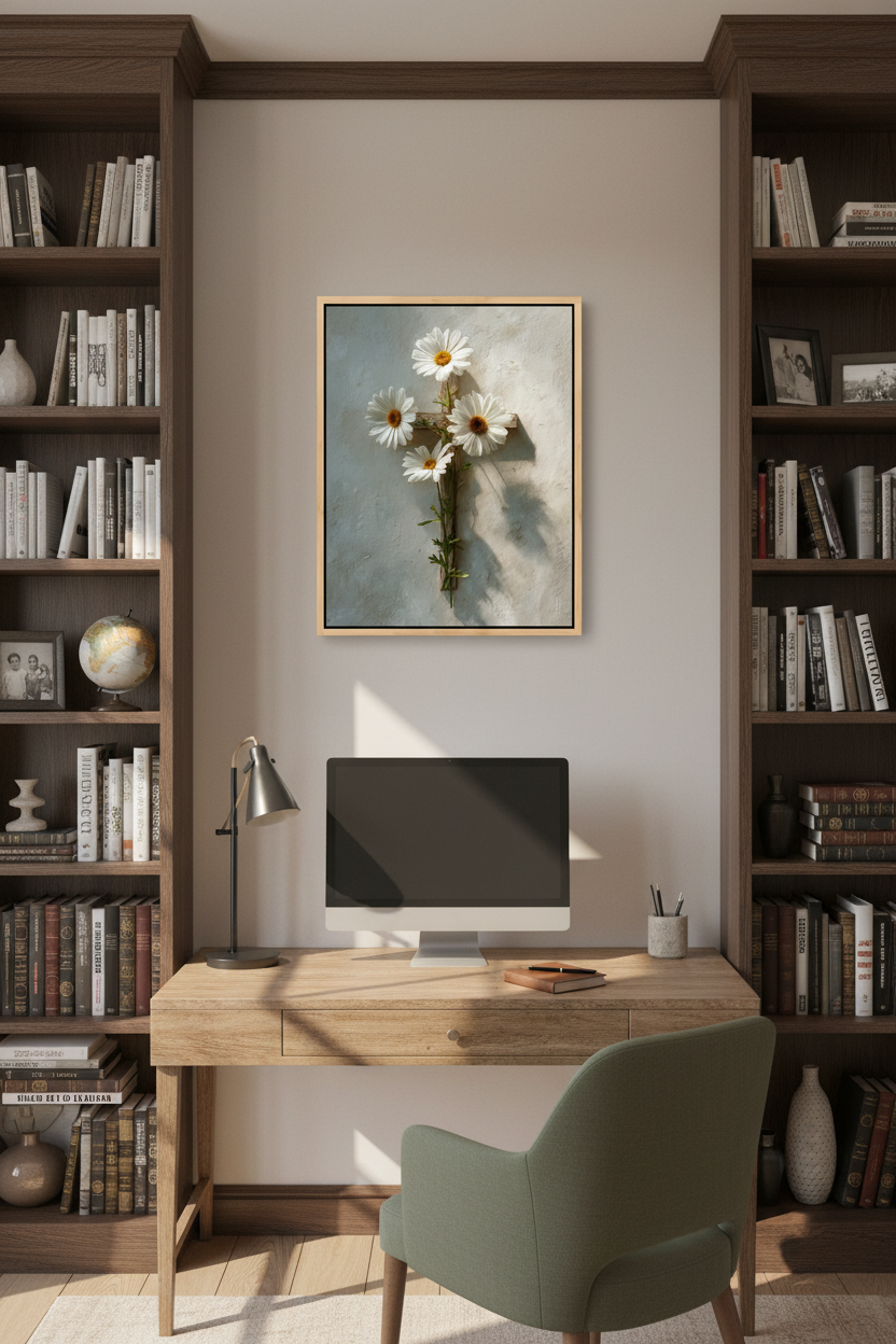 Grace in Bloom – Floral Cross Christian Canvas Wall Art