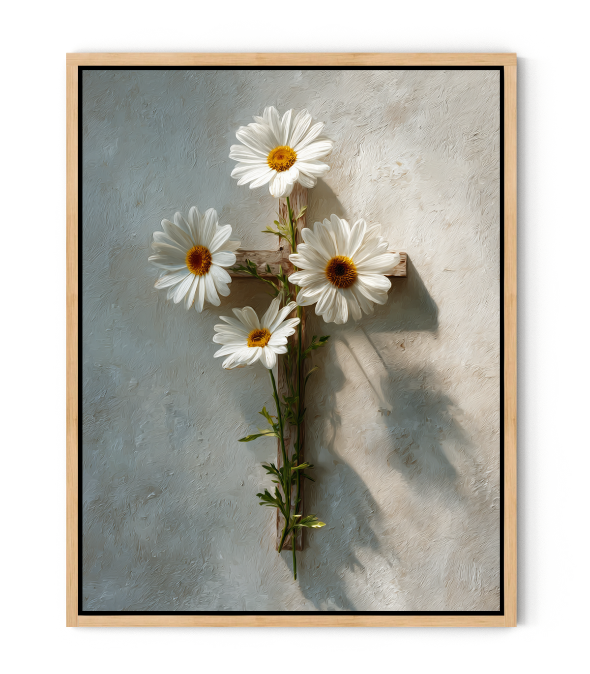 Grace in Bloom – Floral Cross Christian Canvas Wall Art