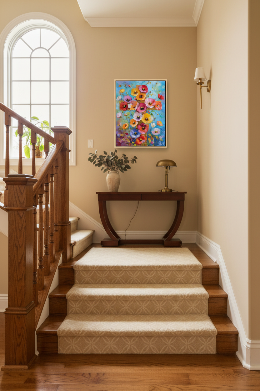 Blossoms of Faith – Colorful Floral Cross Christian Canvas Wall Art
