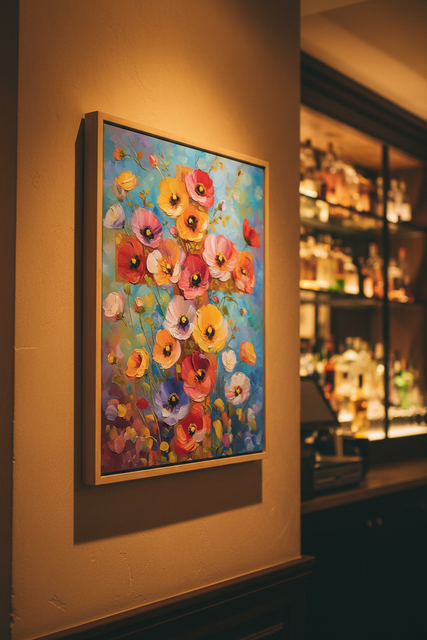 Blossoms of Faith – Colorful Floral Cross Christian Canvas Wall Art