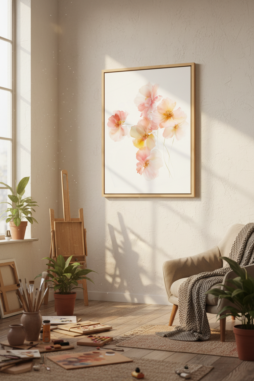 Blossoms of Grace – Soft Floral Christian Wall Art