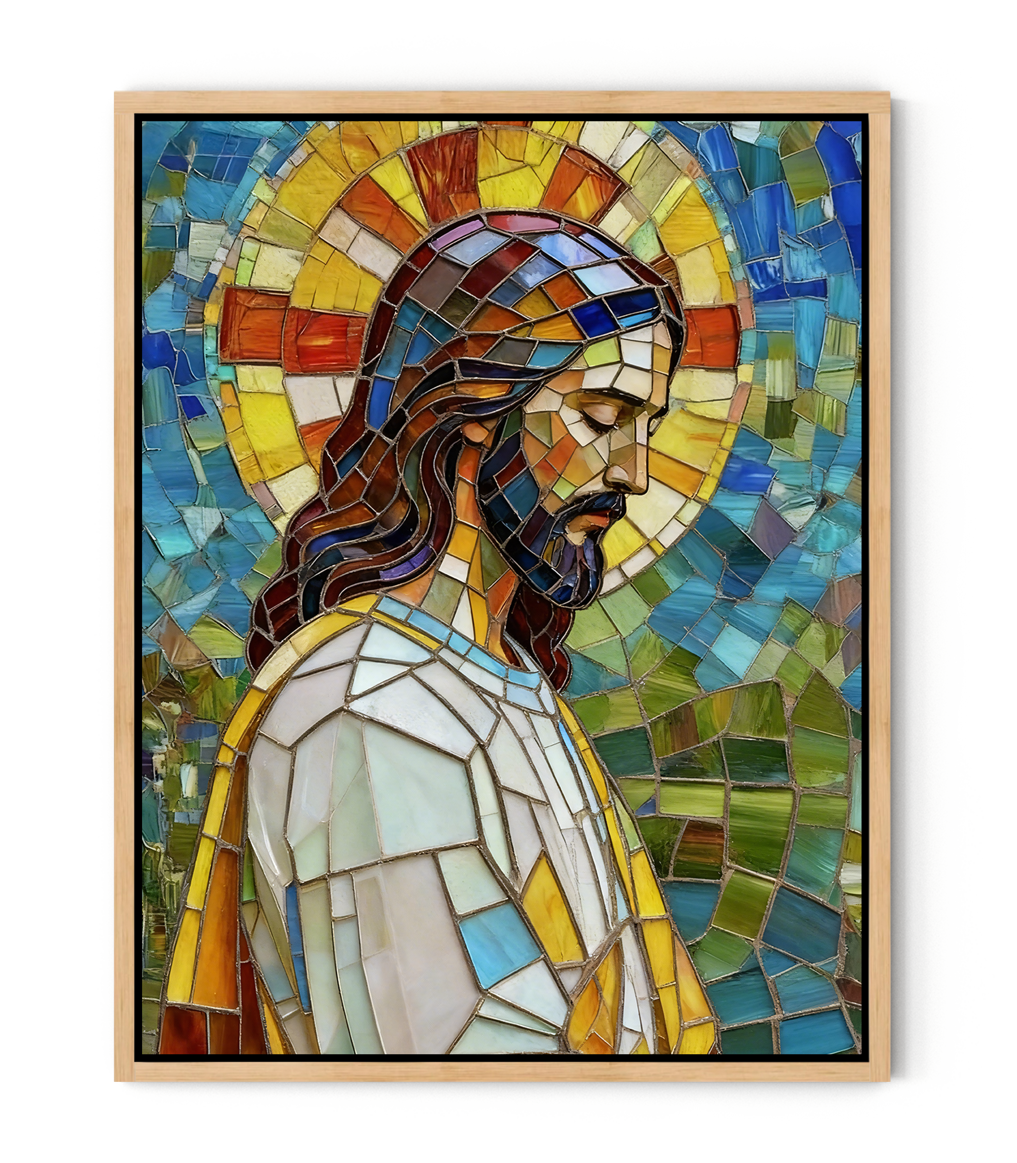 Jesus baroque Colorful Catholicism Church Glasses style | Jesus Canvas