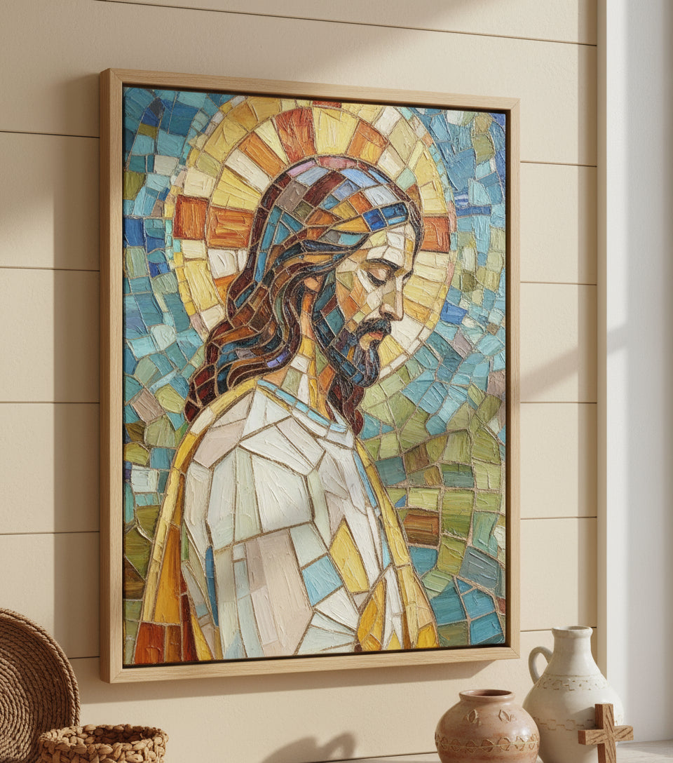 Jesus baroque Colorful Catholicism Church Glasses style | Jesus Canvas