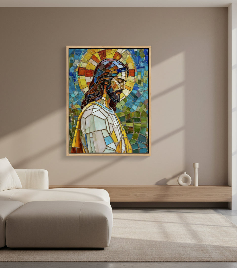 Jesus baroque Colorful Catholicism Church Glasses style | Jesus Canvas