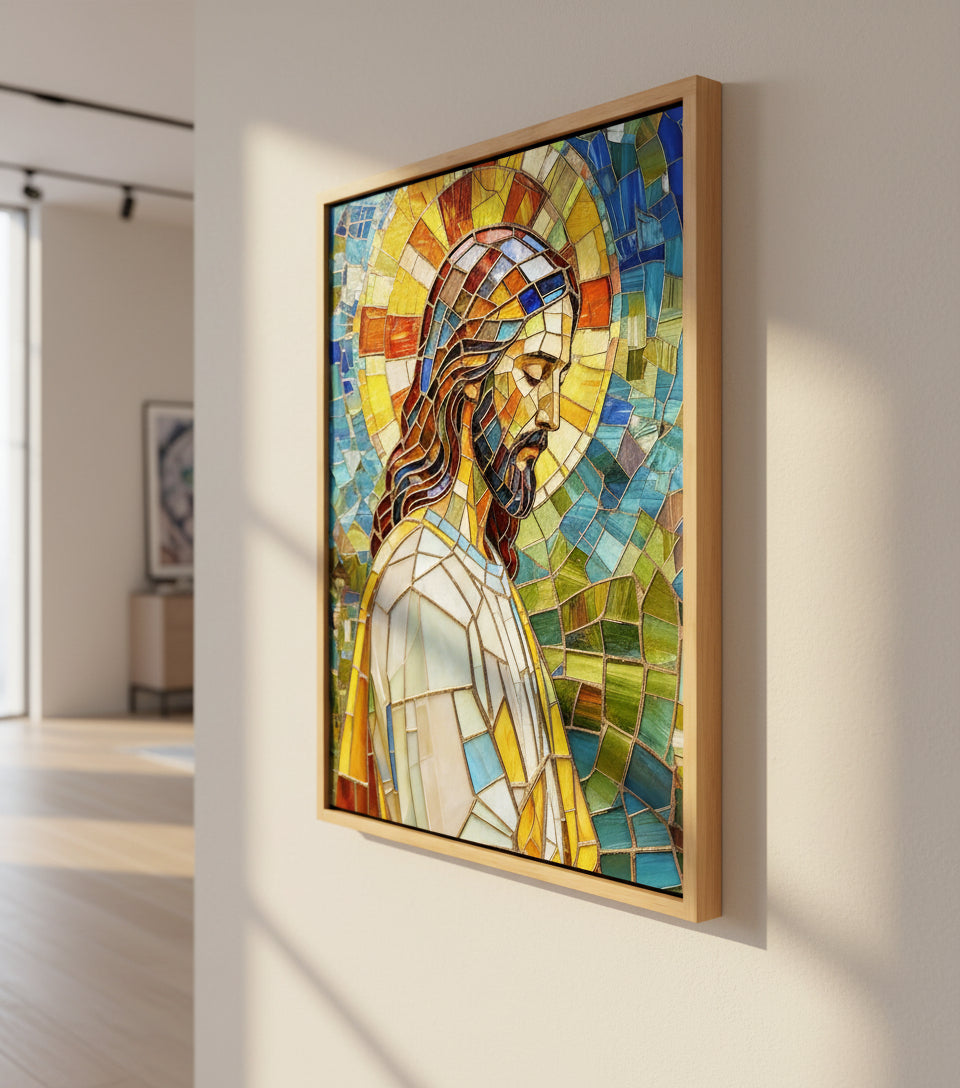 Jesus baroque Colorful Catholicism Church Glasses style | Jesus Canvas