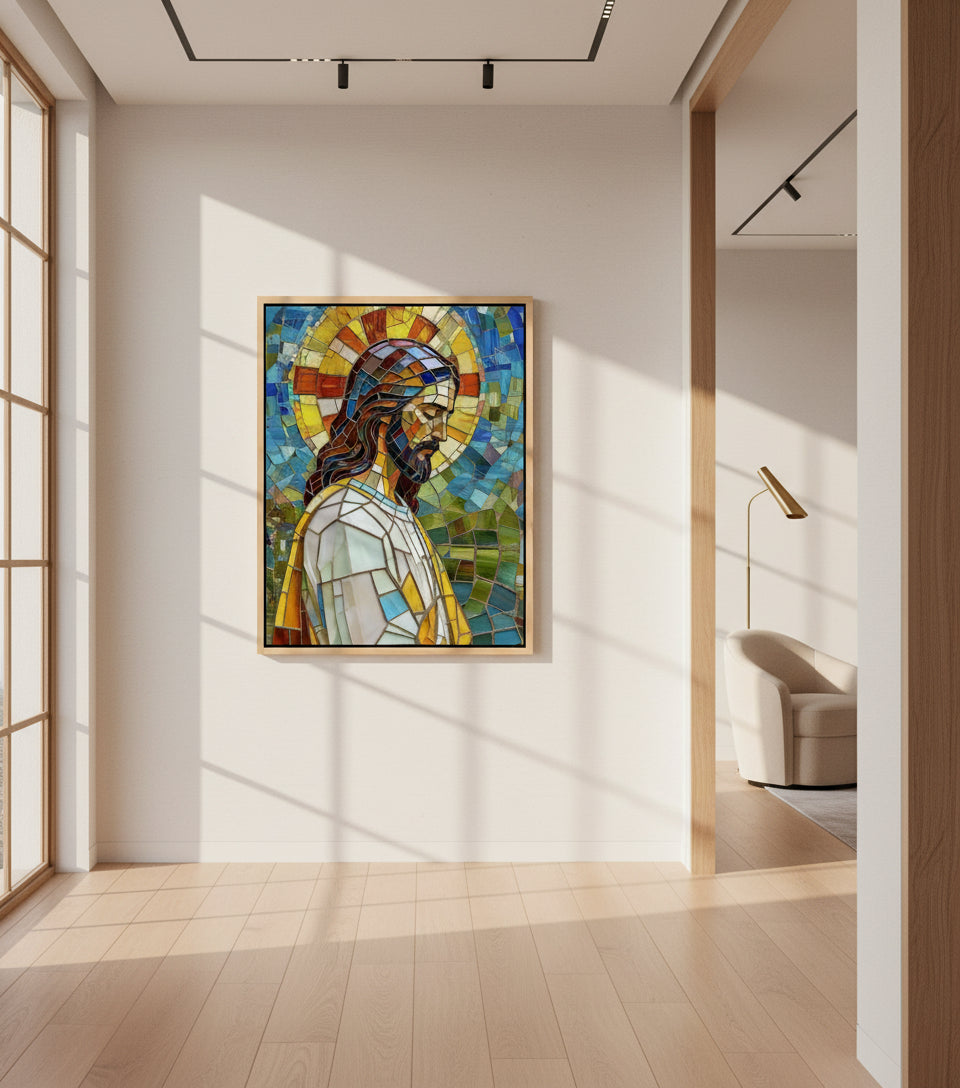Jesus baroque Colorful Catholicism Church Glasses style | Jesus Canvas