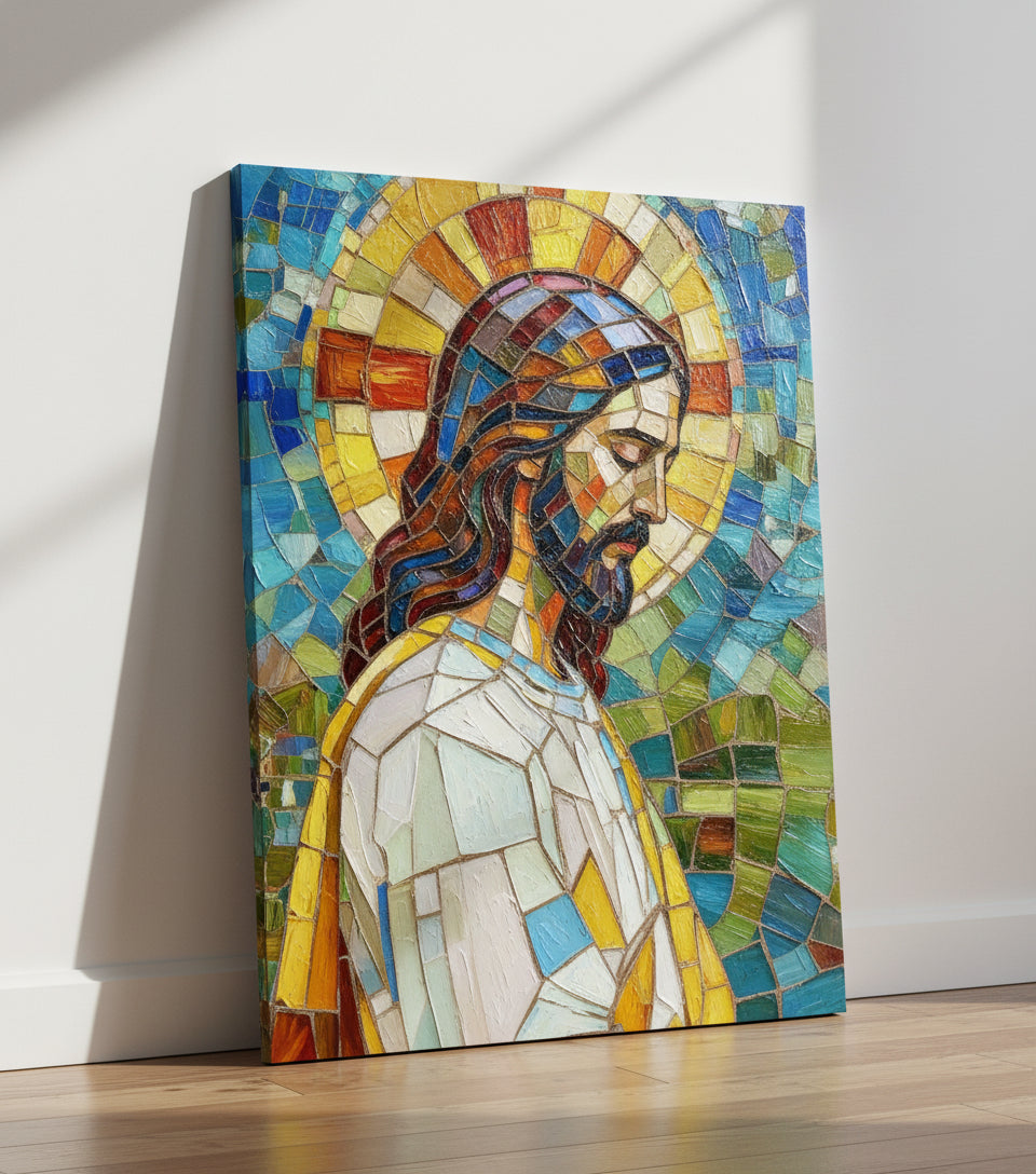 Jesus baroque Colorful Catholicism Church Glasses style | Jesus Canvas