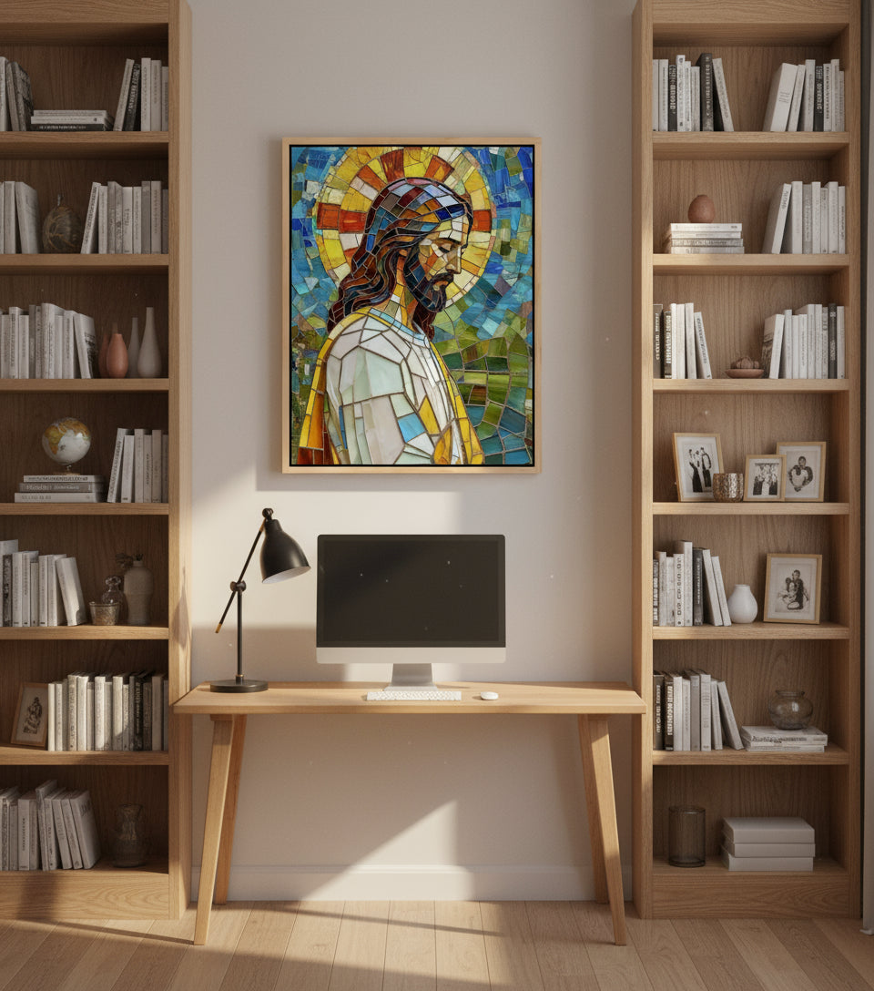 Jesus baroque Colorful Catholicism Church Glasses style | Jesus Canvas
