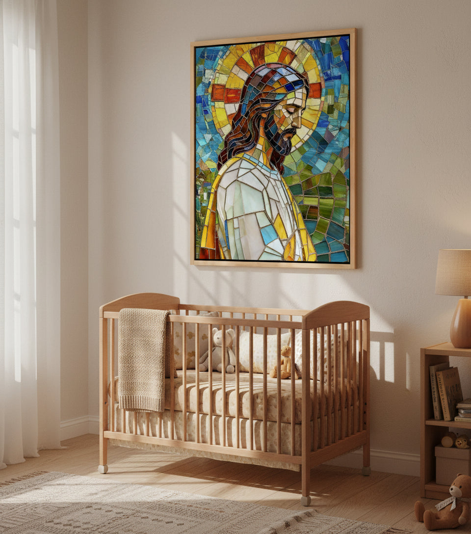 Jesus baroque Colorful Catholicism Church Glasses style | Jesus Canvas