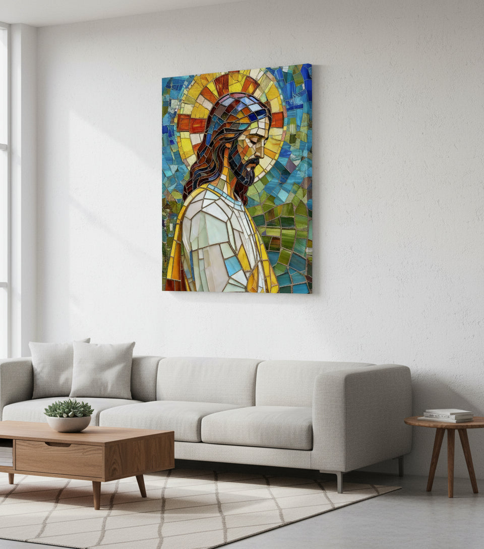 Jesus baroque Colorful Catholicism Church Glasses style | Jesus Canvas