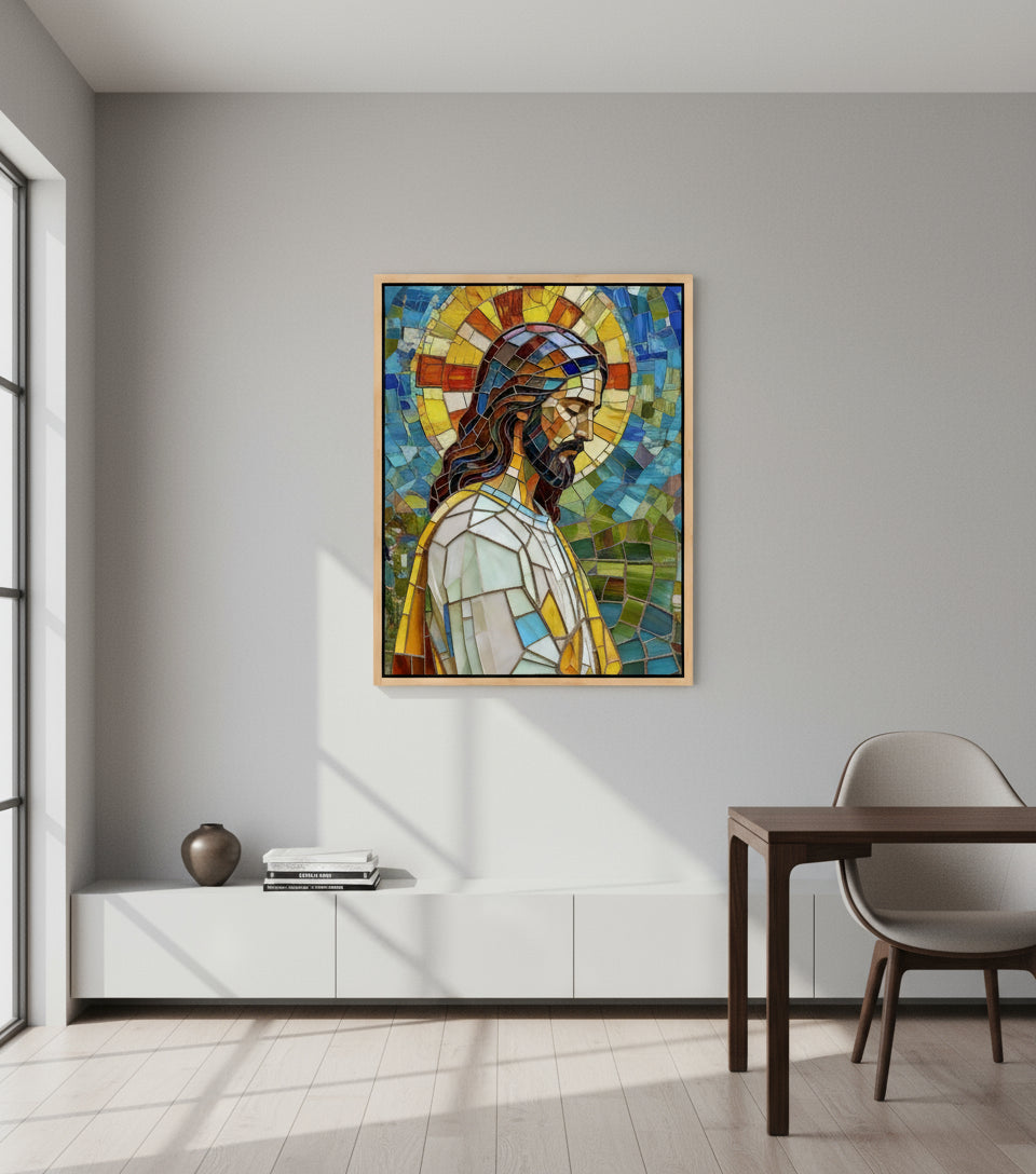 Jesus baroque Colorful Catholicism Church Glasses style | Jesus Canvas