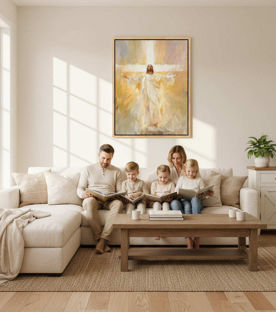 Jesus on Cross The Light of Glory | Jesus Canvas
