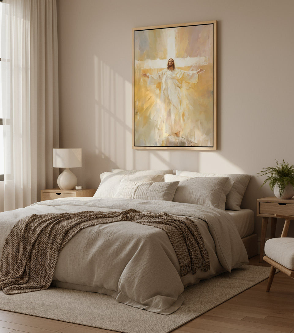 Jesus on Cross The Light of Glory | Jesus Canvas