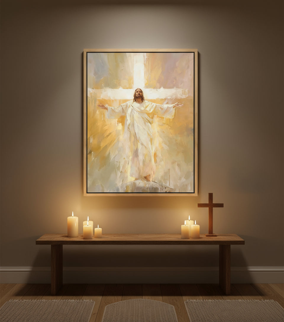 Jesus on Cross The Light of Glory | Jesus Canvas