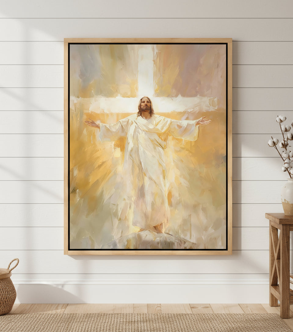 Jesus on Cross The Light of Glory | Jesus Canvas