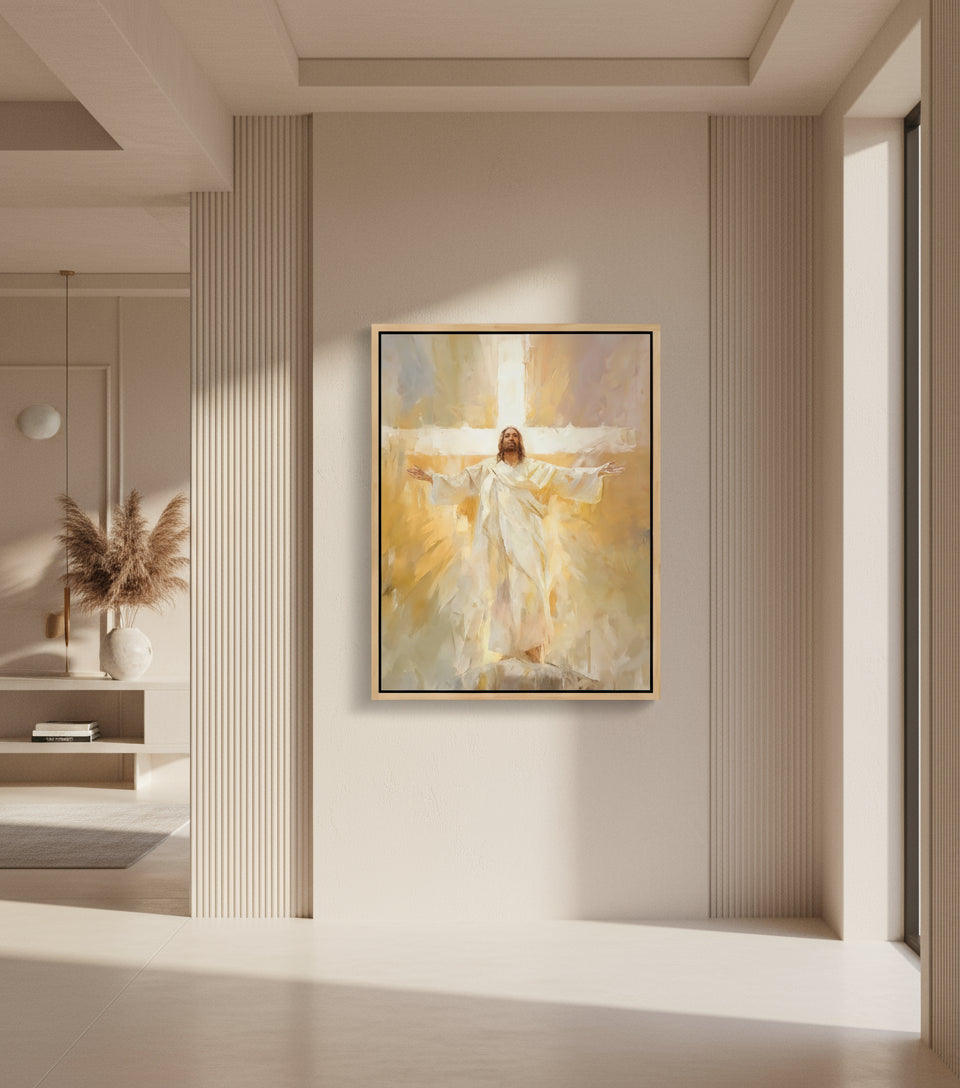 Jesus on Cross The Light of Glory | Jesus Canvas