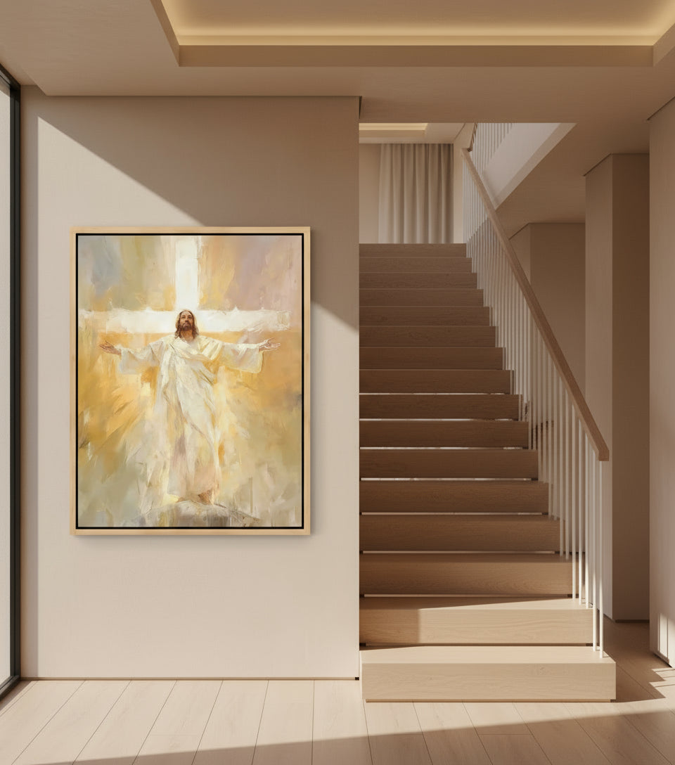 Jesus on Cross The Light of Glory | Jesus Canvas