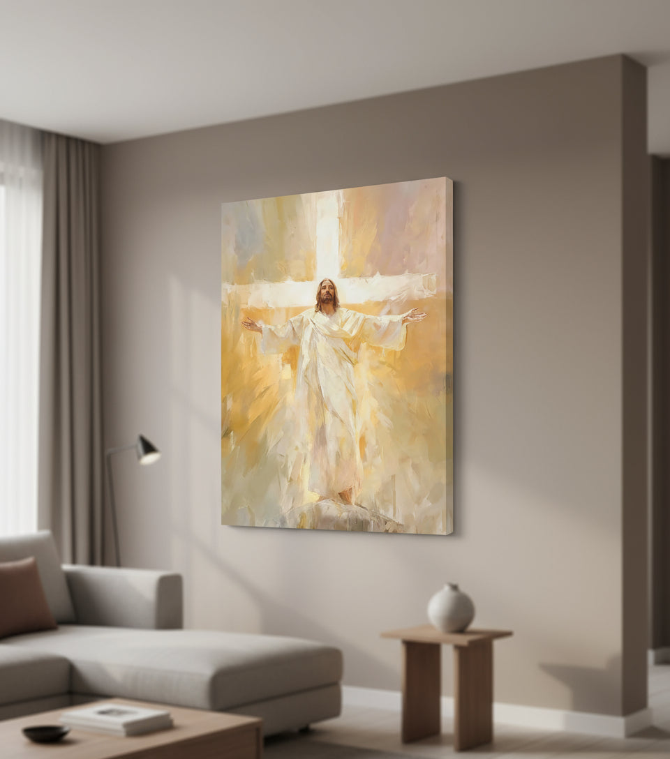 Jesus on Cross The Light of Glory | Jesus Canvas