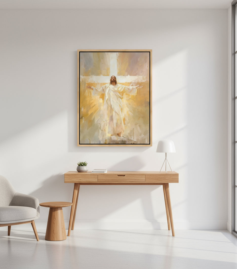 Jesus on Cross The Light of Glory | Jesus Canvas