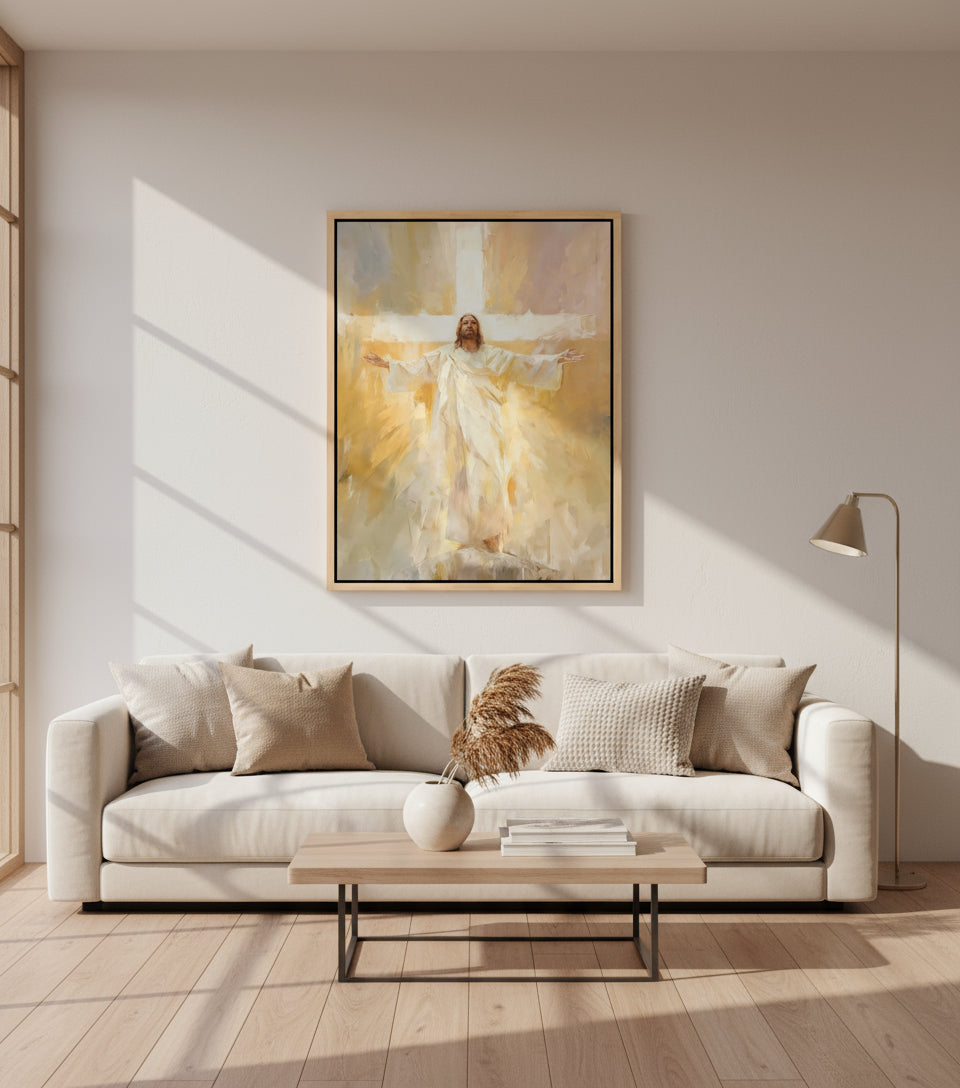 Jesus on Cross The Light of Glory | Jesus Canvas