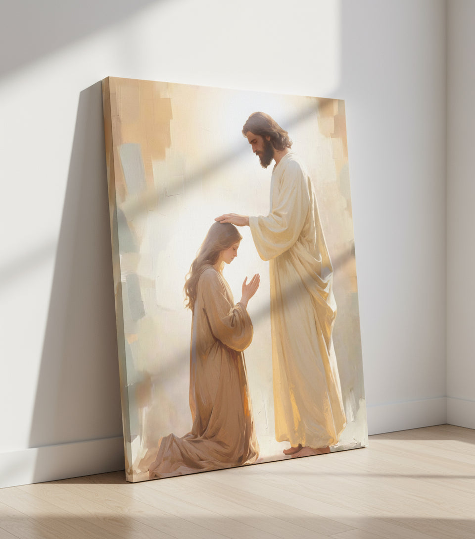 Jesus Heals the Blind – A Miracle of Faith and Light | Jesus Canvas