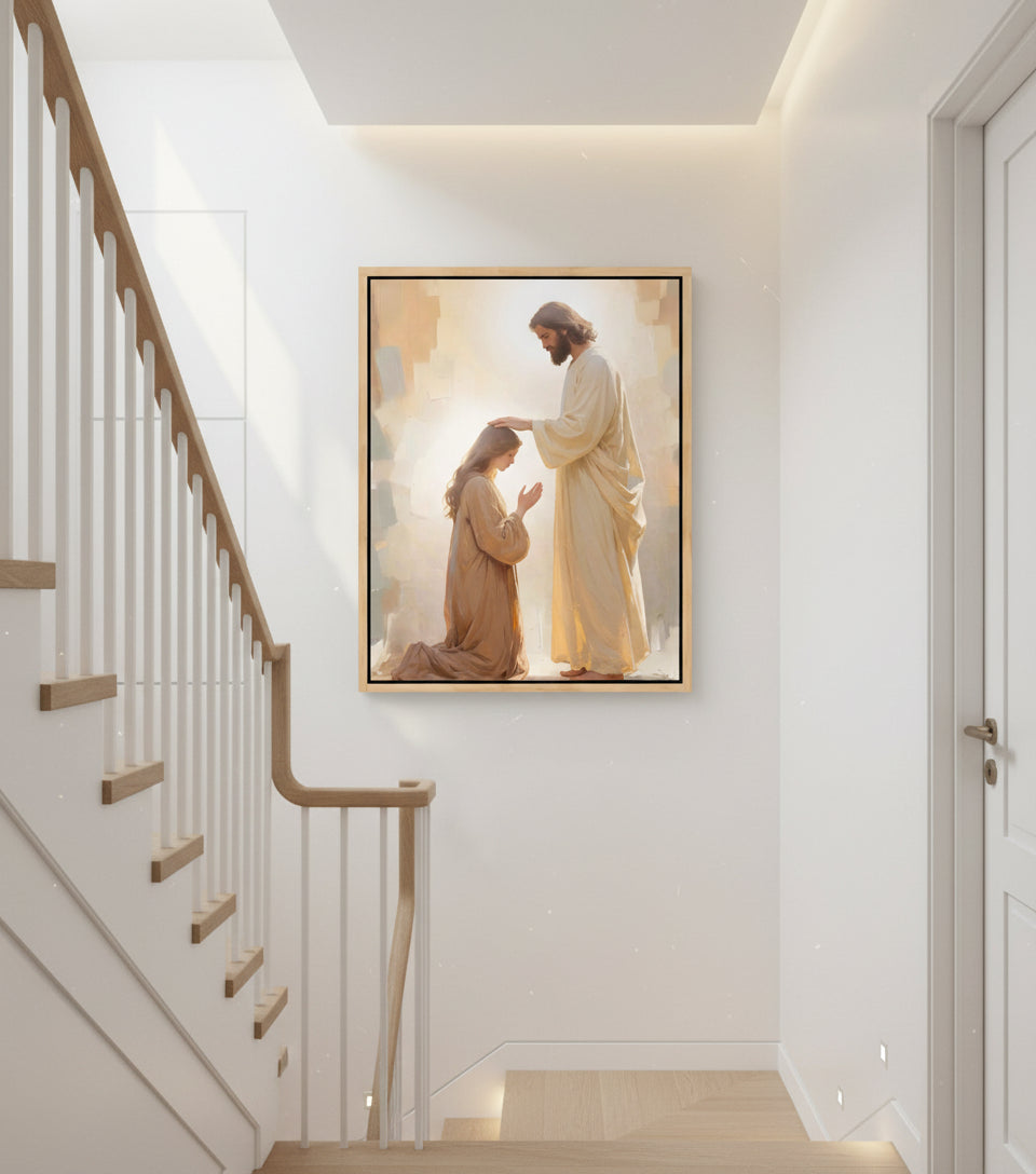 Jesus Heals the Blind – A Miracle of Faith and Light | Jesus Canvas