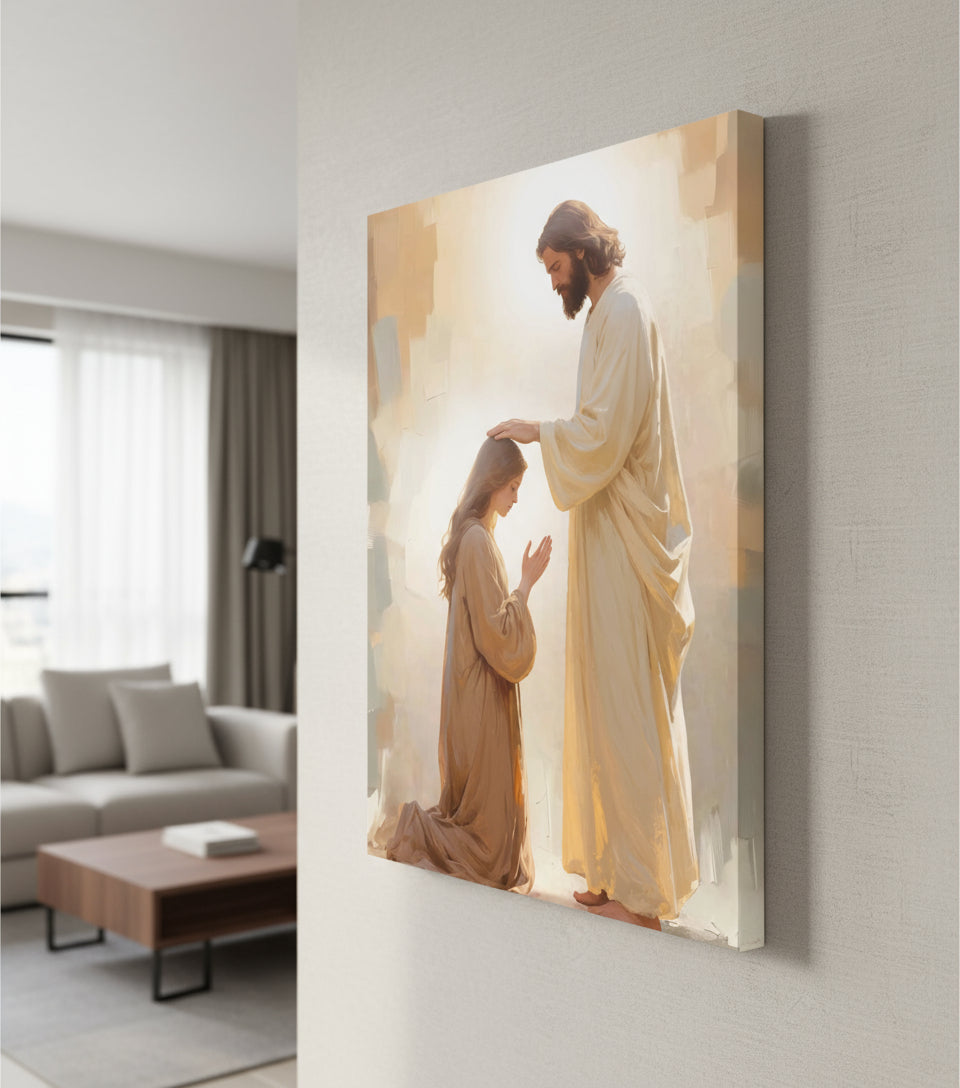 Jesus Heals the Blind – A Miracle of Faith and Light | Jesus Canvas