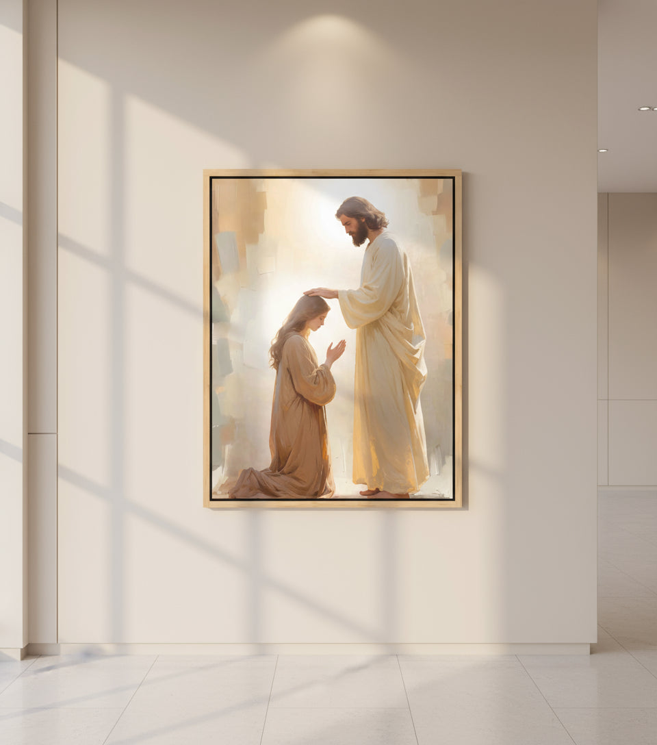 Jesus Heals the Blind – A Miracle of Faith and Light | Jesus Canvas