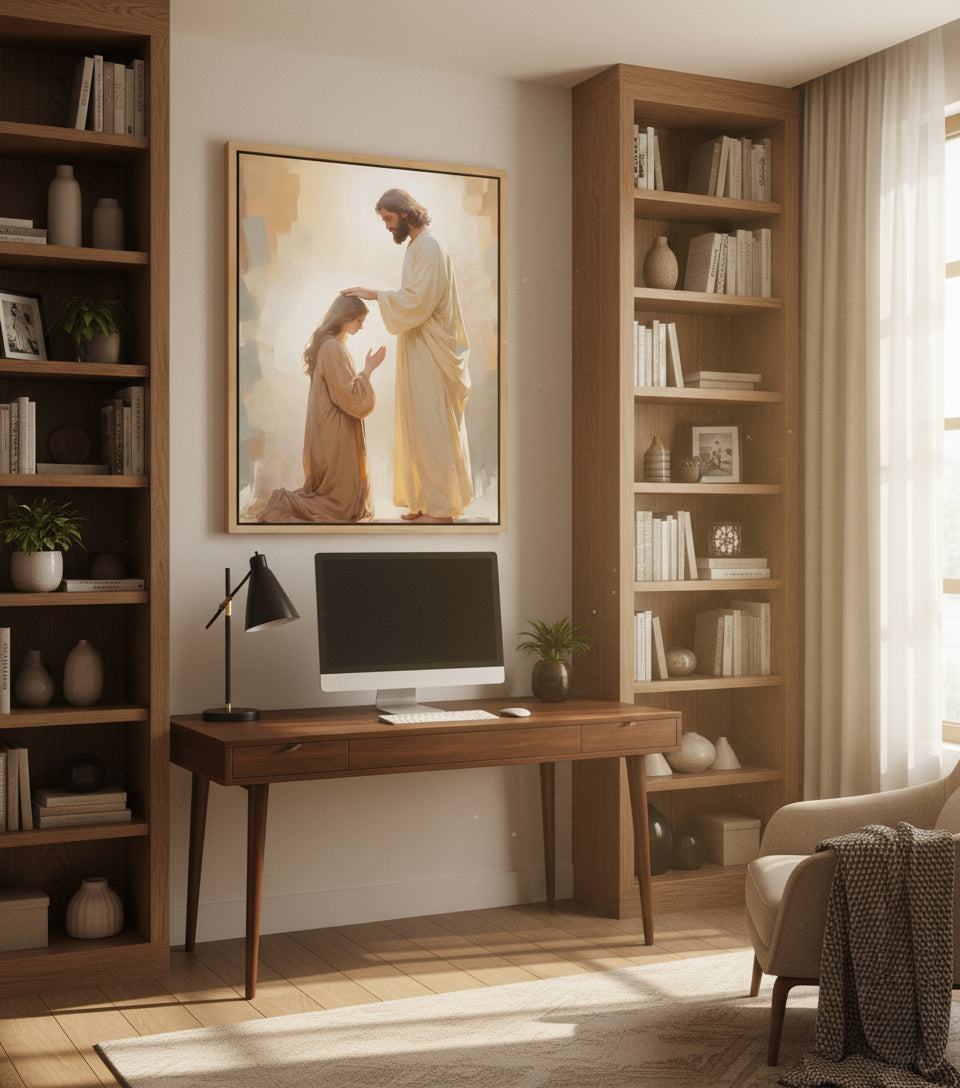 Jesus Heals the Blind – A Miracle of Faith and Light | Jesus Canvas