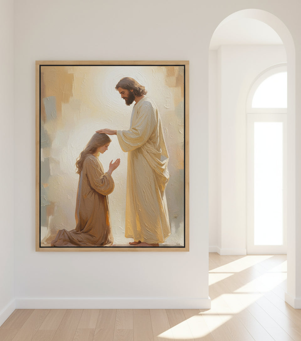 Jesus Heals the Blind – A Miracle of Faith and Light | Jesus Canvas
