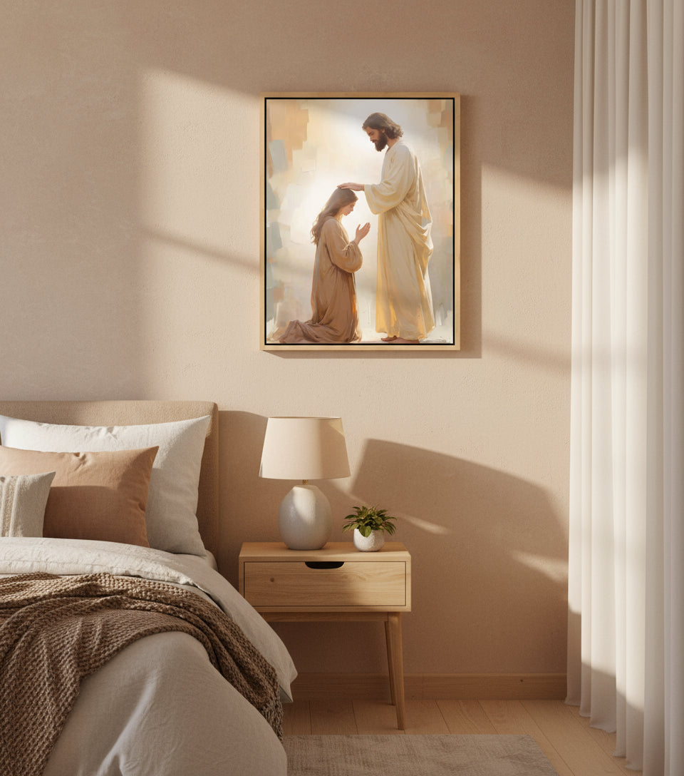 Jesus Heals the Blind – A Miracle of Faith and Light | Jesus Canvas