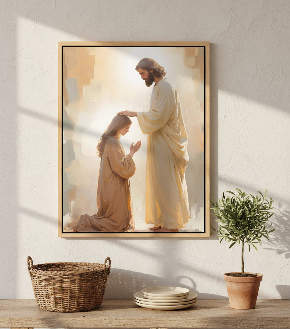 Jesus Heals the Blind – A Miracle of Faith and Light | Jesus Canvas