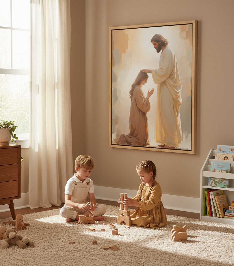 Jesus Heals the Blind – A Miracle of Faith and Light | Jesus Canvas