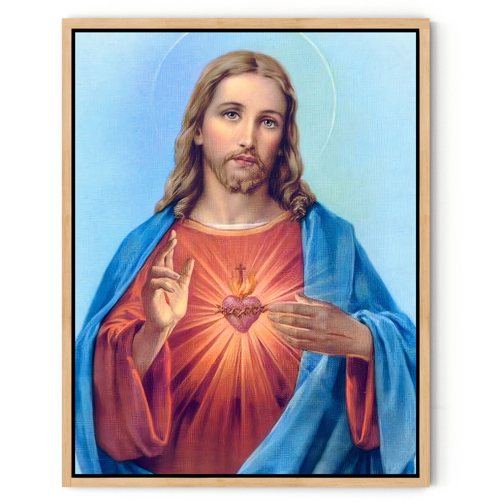 Jesus Canvas - Jesus Heart Christian Wall Art | Faith Canvas