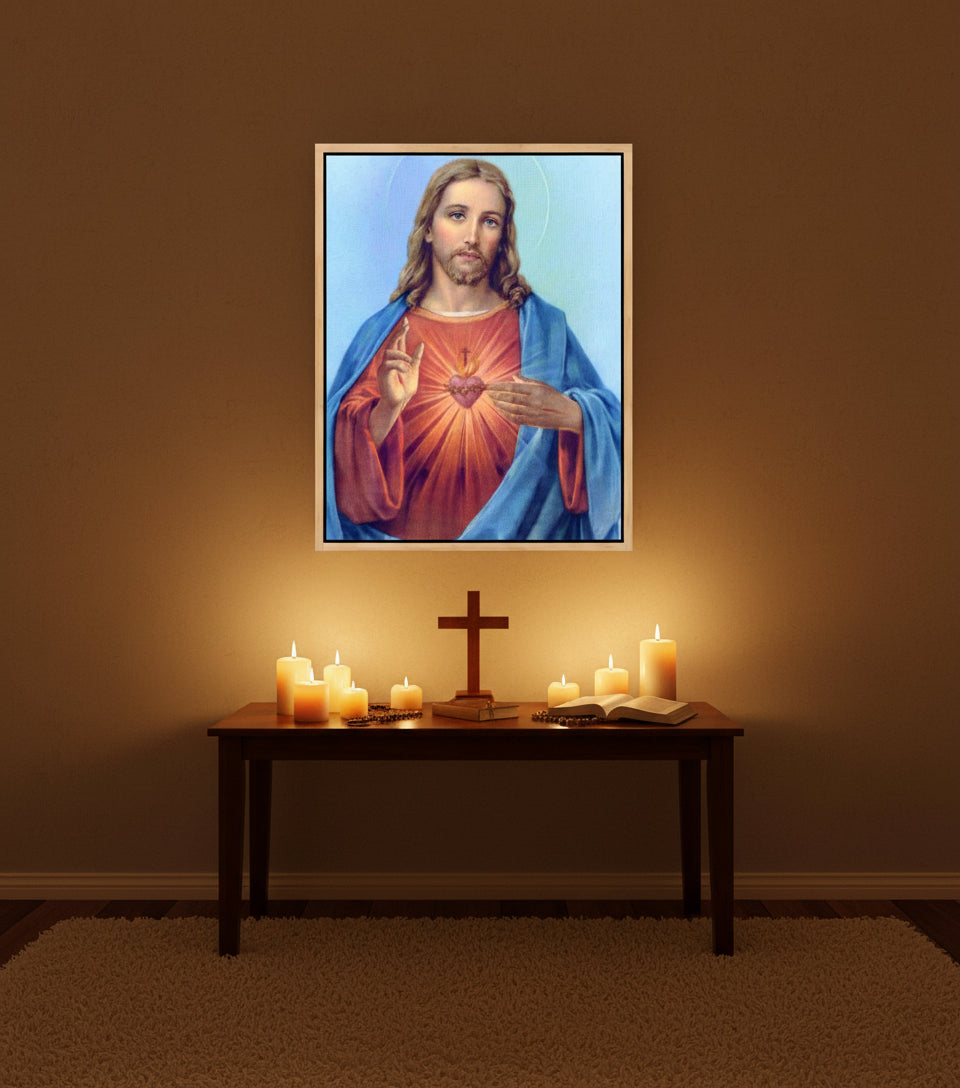 Jesus Canvas - Jesus Heart Christian Wall Art | Faith Canvas