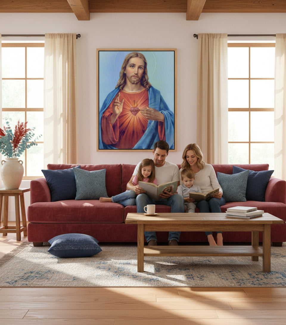 Jesus Canvas - Jesus Heart Christian Wall Art | Faith Canvas