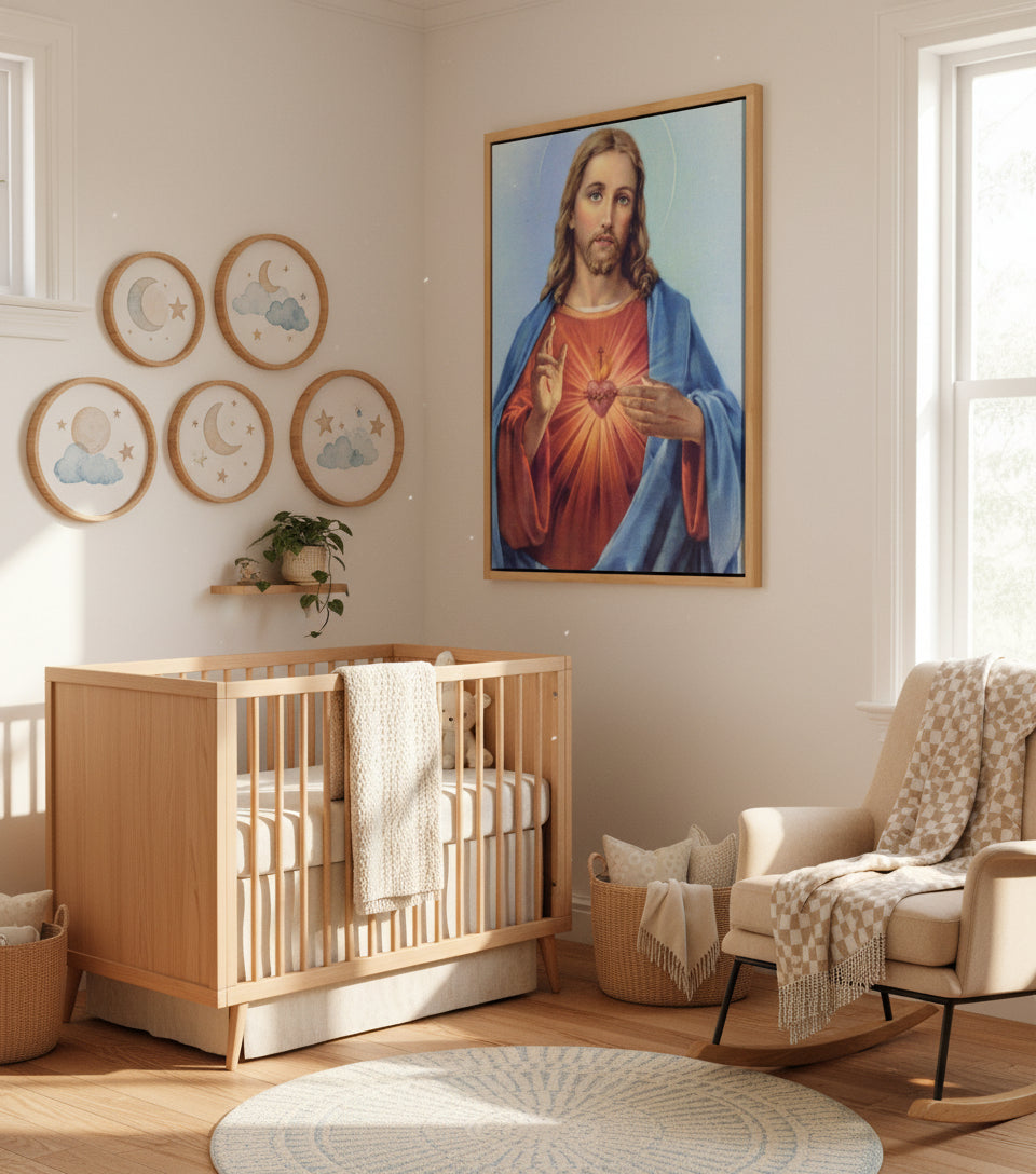 Jesus Canvas - Jesus Heart Christian Wall Art | Faith Canvas