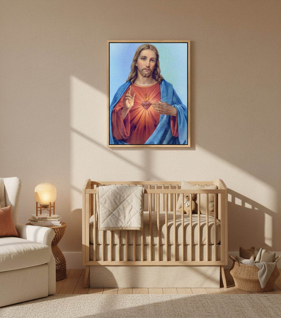 Jesus Canvas - Jesus Heart Christian Wall Art | Faith Canvas