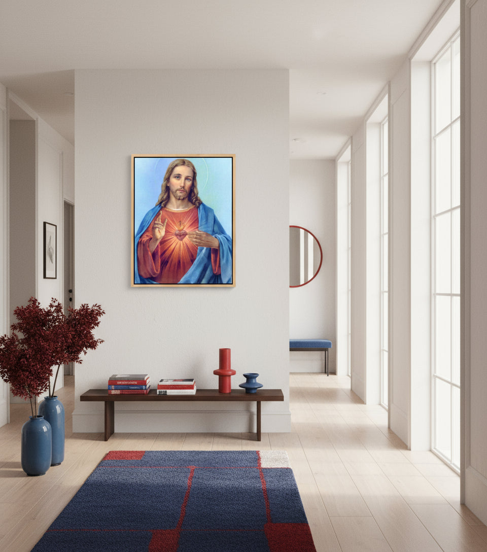 Jesus Canvas - Jesus Heart Christian Wall Art | Faith Canvas