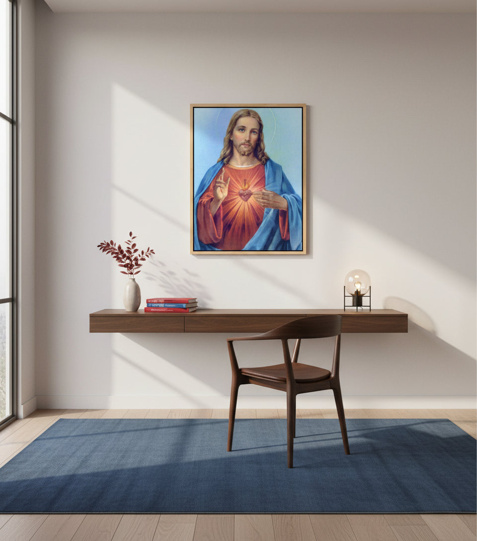 Jesus Canvas - Jesus Heart Christian Wall Art | Faith Canvas