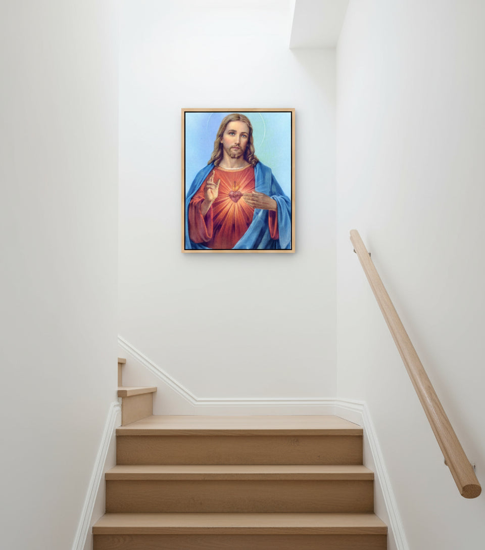 Jesus Canvas - Jesus Heart Christian Wall Art | Faith Canvas